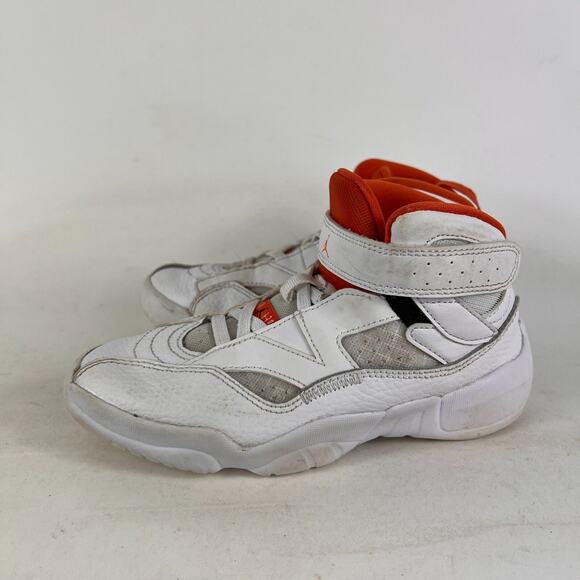 Nike Jumpman Two Trey youth kids boys size 13 c orange white leather sneakers - Picture 5 of 10